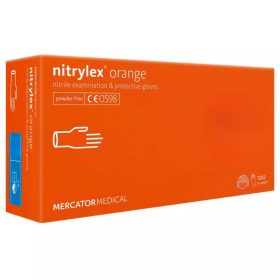   MERCATOR gumikesztyű Nitrylex orange nitril púdermentes vizsgálókesztyű "M" (100db/doboz, 10doboz/karton)