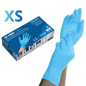   SETINO gumikesztyű Nitril - 3.5g  Kék "XS" (100db/doboz, 10doboz/karton)