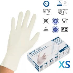   SETINO gumikesztyű Nitril - 3.5g  Fehér "XS" (100db/doboz, 10doboz/karton)
