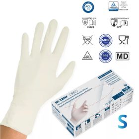   SETINO gumikesztyű Nitril - 3.5g  Fehér "S" (100db/doboz, 10doboz/karton)