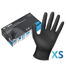   SETINO gumikesztyű Nitril - 3.5g  Fekete "XS" (100db/doboz, 10doboz/karton)