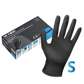   SETINO gumikesztyű Nitril - 3.5g  Fekete "S" (100db/doboz, 10doboz/karton)
