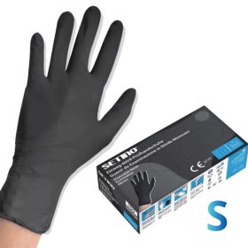   SETINO gumikesztyű Nitril - 5.0g  Fekete "S" (100db/doboz, 10doboz/karton)