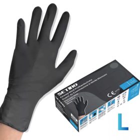   SETINO gumikesztyű Nitril - 5.0g  Fekete "L" (100db/doboz, 10doboz/karton)