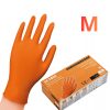 SETINO gumikesztyű Nitril - 8.5g  Narancssárga, ERŐSÍTETT "M" (50db/doboz, 10doboz/karton)