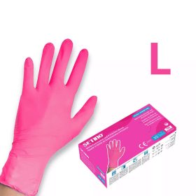   SETINO gumikesztyű Nitril - 3.5g  Pink "L" (100db/doboz, 10doboz/karton)