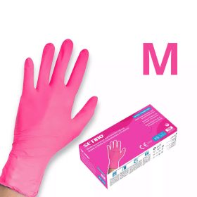   SETINO gumikesztyű Nitril - 3.5g  Pink "M" (100db/doboz, 10doboz/karton)