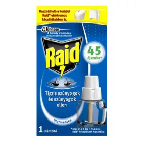   Raid Elektromos 45 éjszakás szúnyogirtó illatmentes UTÁNTÖLTŐ folyadék 27 ml (12db/karton)