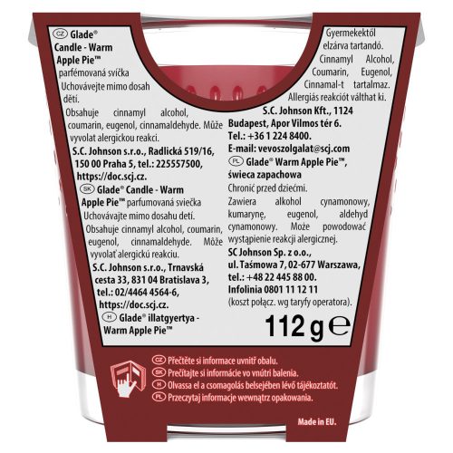 Glade illatgyertya 112g (6db/karton) Warm Apple Pie