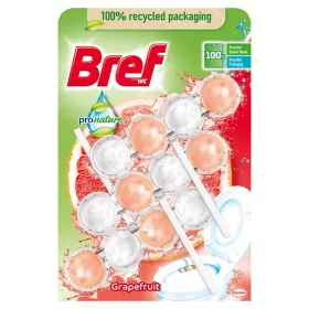   Bref Pro Nature WC tisztító, golyós Mega Pack, 3DB-os  3X50g GRAPEFRUIT