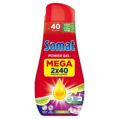 Somat All in 1 Power Gel Hygienic Freshness gépi mosogatószer gél 80 mosogatás 2 x 720 ml