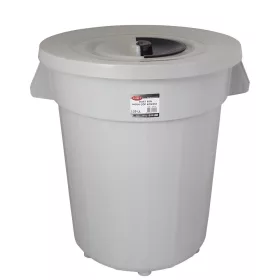   Kerek szemetes kuka, fedéllel, műanyag, eco szürke, 120 literes