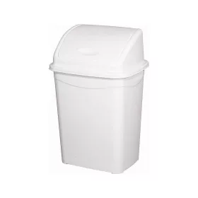   Billenőfedeles szemetes kuka, műanyag, luxury fehér, 50 literes