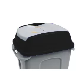   Hippo hulladékgyűjtő szemetes fedél, műanyag, fekete, 70L