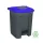 Szelektív hulladékgyűjtő konténer, műanyag, pedálos, antracit, kék, 50L