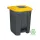Szelektív hulladékgyűjtő konténer, műanyag, pedálos, antracit, sárga, 50L