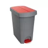 Pelikán Slim pedálos szemetes eco antracit színű, piros fedéllel 60literes