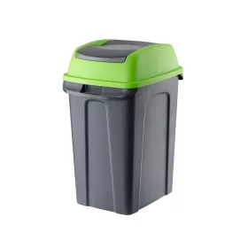   Hippo Billenős Szelektív hulladékgyűjtő szemetes, műanyag, antracit/zöld, 25L