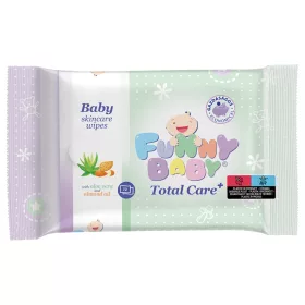   Funny Baby Total Care 72 lapos baba törlőkendő mandulaolajjal és aloe vera kivonattal