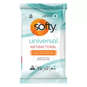   Softy Universal 60 lapos Antibakteriális felülettisztító törlőkendő 