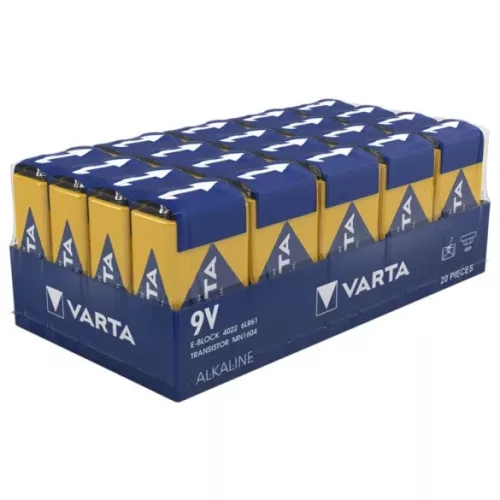 Varta Industrial Pro 9V (6LR61) alkáli elem, 640 mAh (20db/karton)